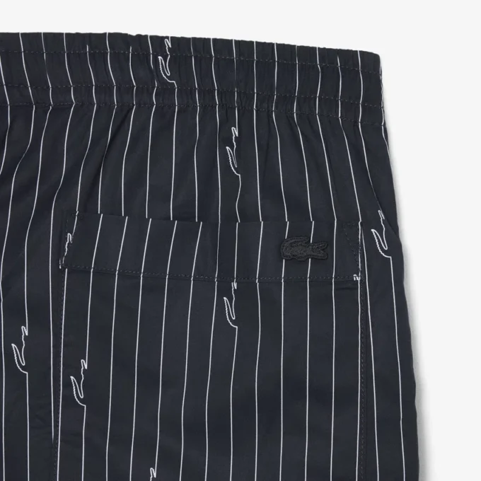 Pantalones cortos de algodón con rayas y estampado de cocodrilo