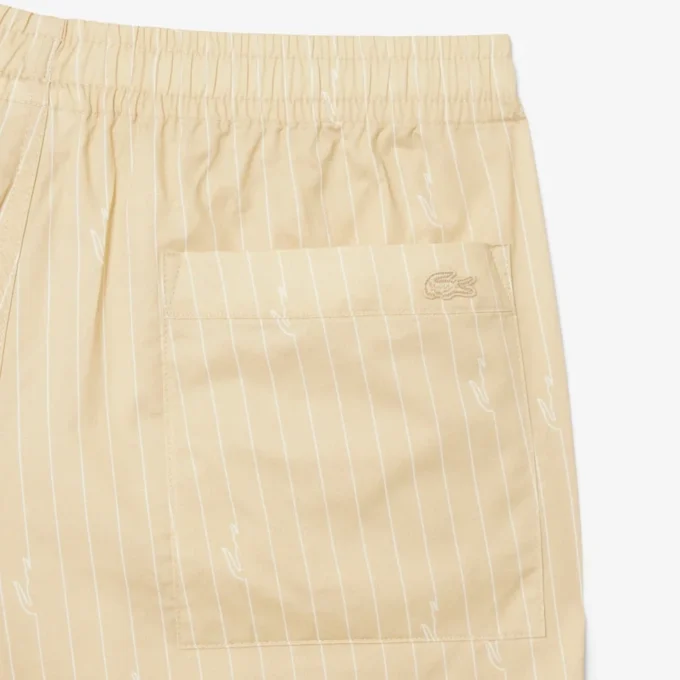 Pantalones cortos de algodón con rayas y estampado de cocodrilo