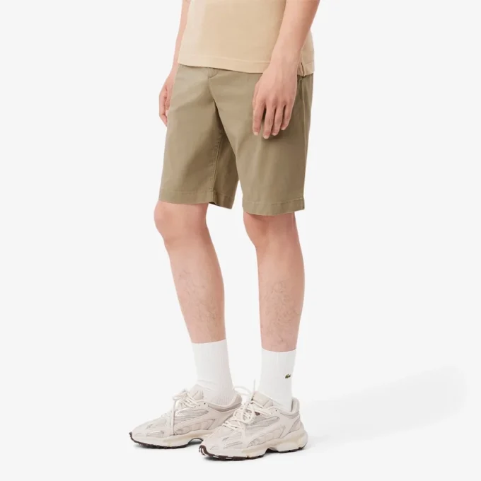 Pantalones cortos de algodón elástico de corte ajustado para hombre
