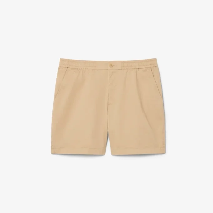 Pantalones cortos de algodón elástico de corte regular
