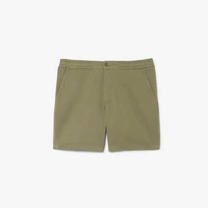 Pantalones cortos de algodón elástico de corte regular