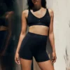 Pantalones cortos de ciclismo de microfibra de cintura alta
