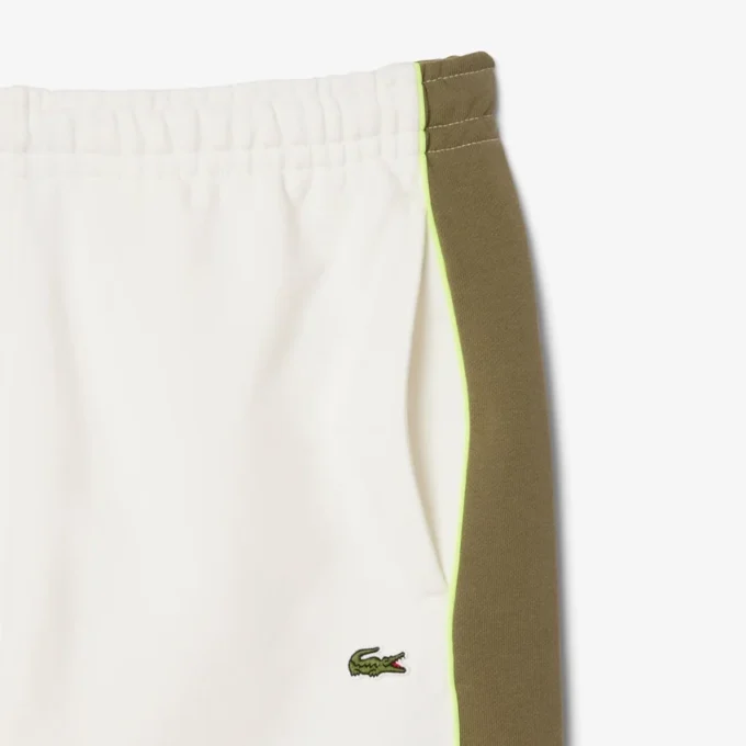Pantalones cortos de felpa con bloques de color para hombre