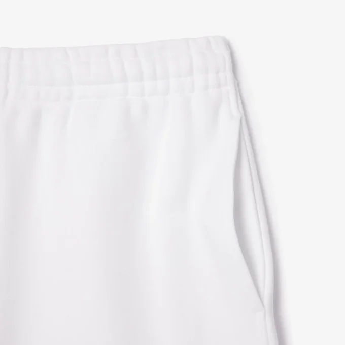 Pantalones cortos de felpa con bordado de texto para hombre, corte regular