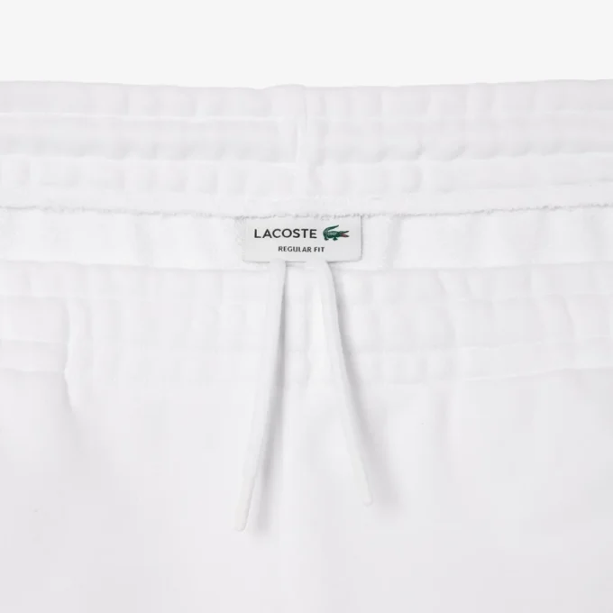 Pantalones cortos de felpa con bordado de texto para hombre, corte regular