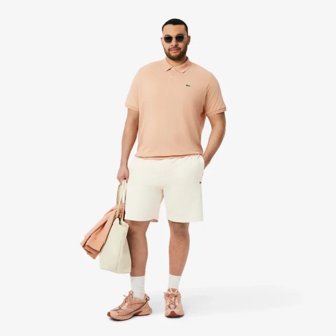 Pantalones cortos de felpa de algodón con bloques de color para hombre