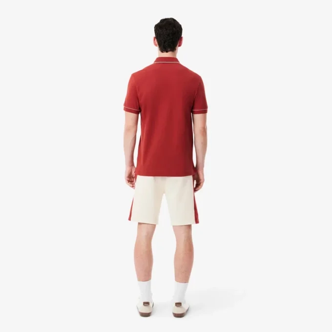 Pantalones cortos de felpa de algodón con bloques de color para hombre