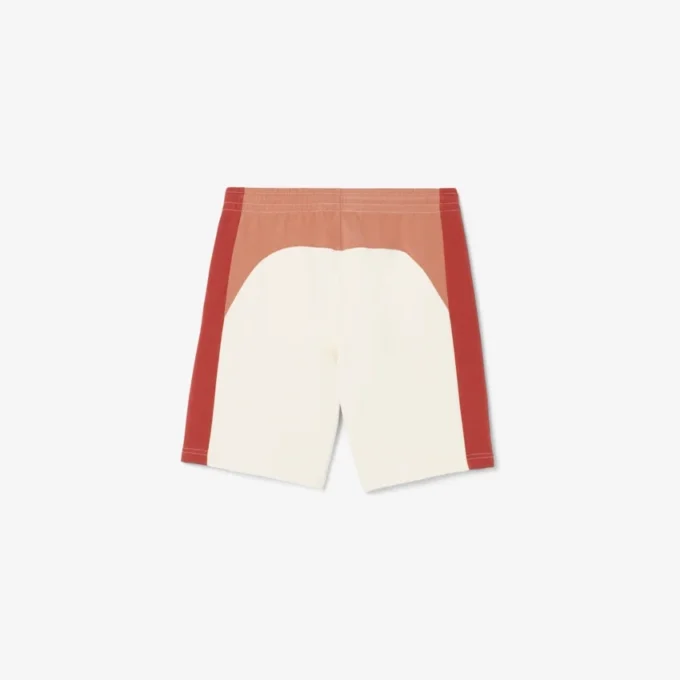 Pantalones cortos de felpa de algodón con bloques de color para hombre