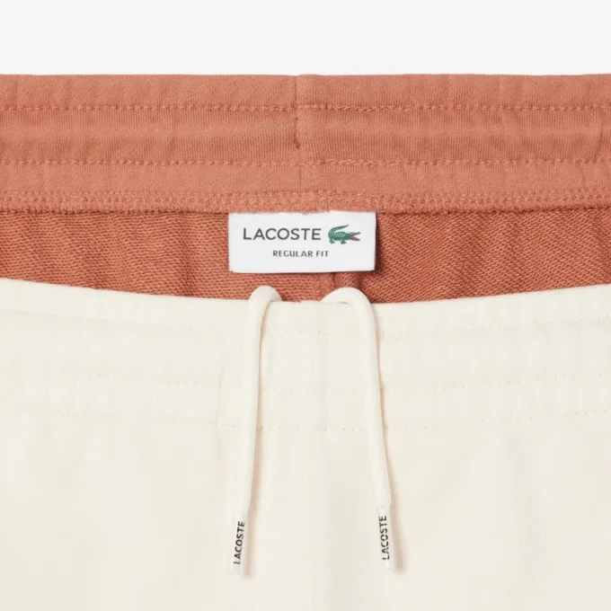 Pantalones cortos de felpa de algodón con bloques de color para hombre