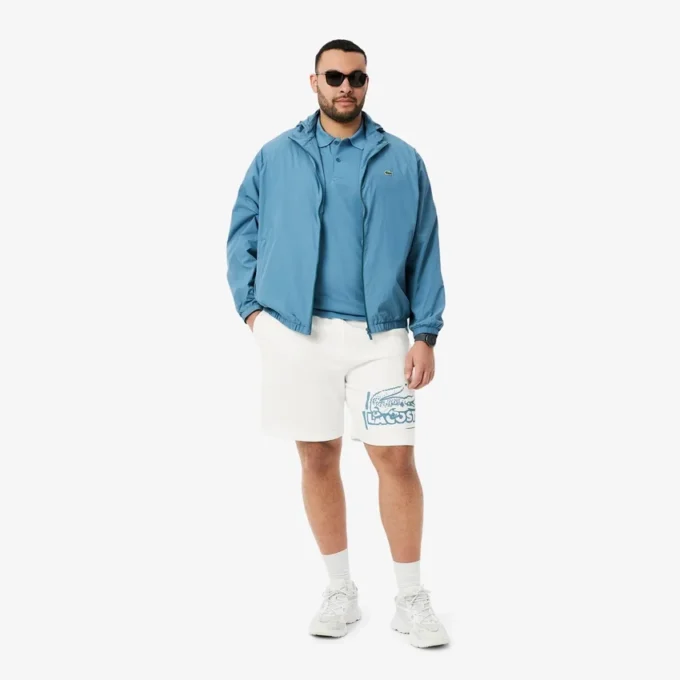 Pantalones cortos de felpa de algodón con estampado gráfico para hombre