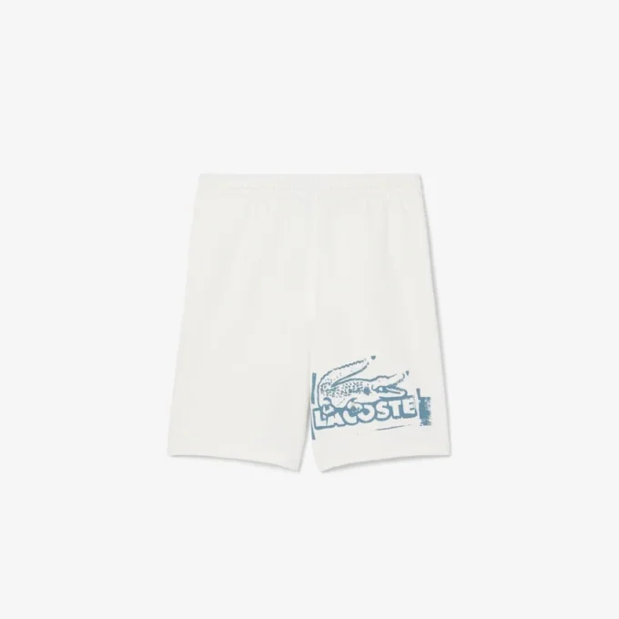Pantalones cortos de felpa de algodón con estampado gráfico para hombre