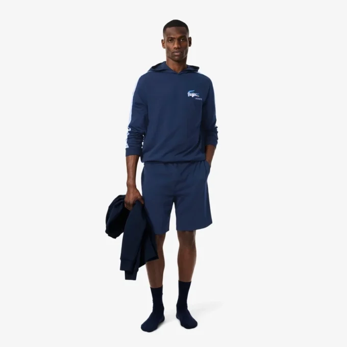 Pantalones cortos de felpa de corte recto para hombre