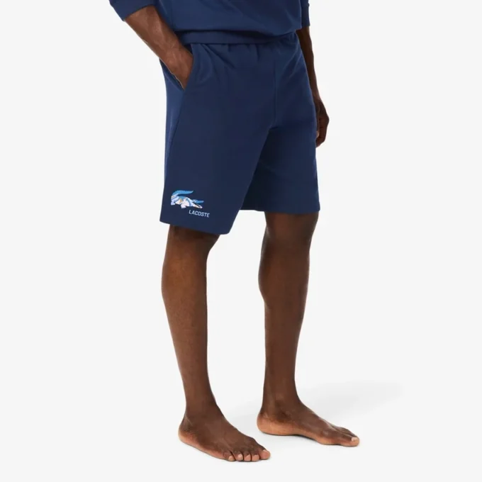 Pantalones cortos de felpa de corte recto para hombre