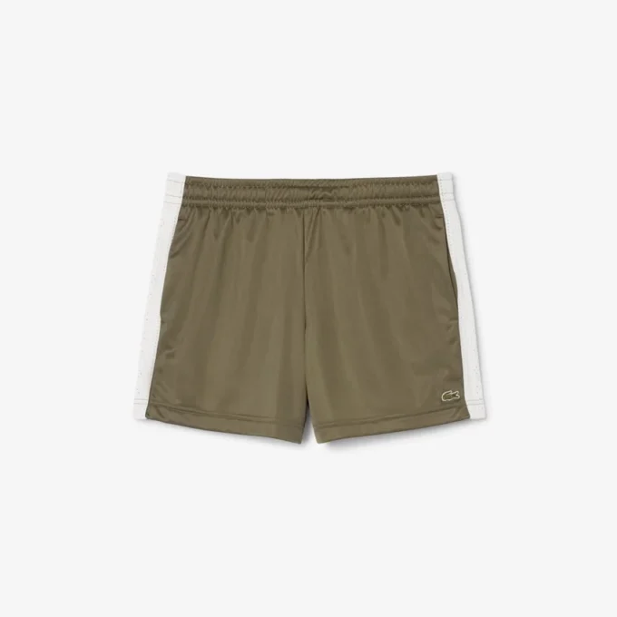 Pantalones cortos de jersey satinado con rayas Pointelle para mujer