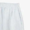 Pantalones cortos de lino a rayas de corte holgado para mujer