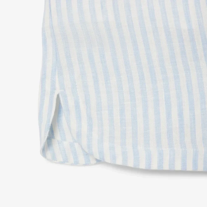 Pantalones cortos de lino a rayas de corte holgado para mujer