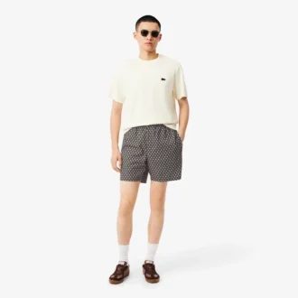 Pantalones cortos de mezcla de algodón estampados de corte holgado