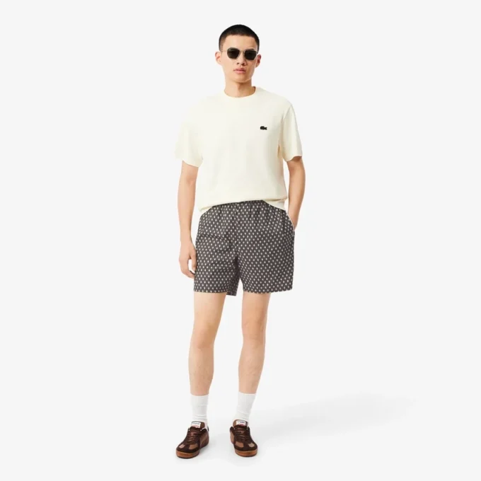 Pantalones cortos de mezcla de algodón estampados de corte holgado