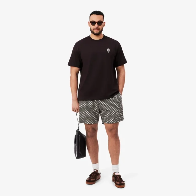 Pantalones cortos de mezcla de algodón estampados de corte holgado