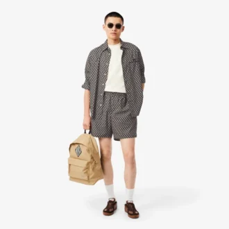 Pantalones cortos de mezcla de algodón estampados de corte holgado