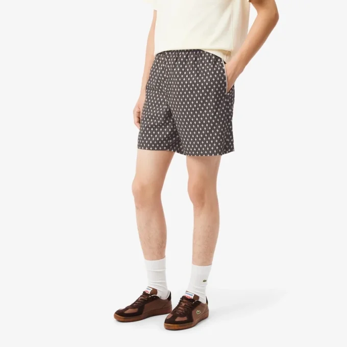 Pantalones cortos de mezcla de algodón estampados de corte holgado