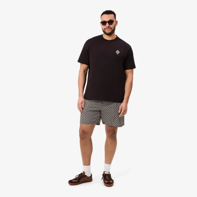 Pantalones cortos de mezcla de algodón estampados de corte holgado