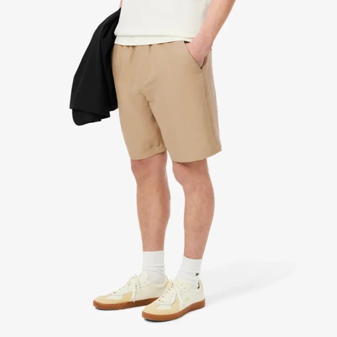 Pantalones cortos de mezcla de lana de corte regular para hombre