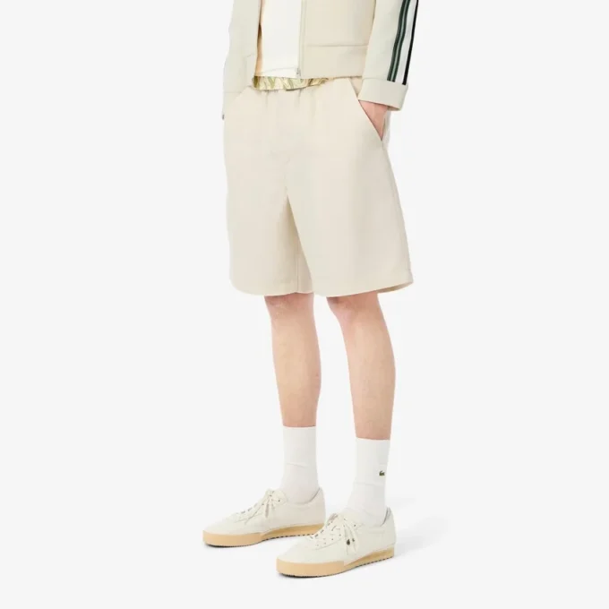 Pantalones cortos de mezcla de lana de corte regular para hombre