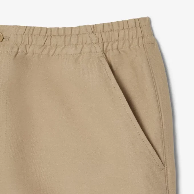 Pantalones cortos de mezcla de lana de corte regular para hombre