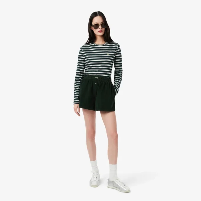 Pantalones cortos de pana de corte holgado para mujer