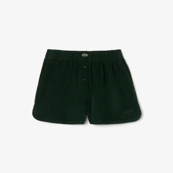 Pantalones cortos de pana de corte holgado para mujer