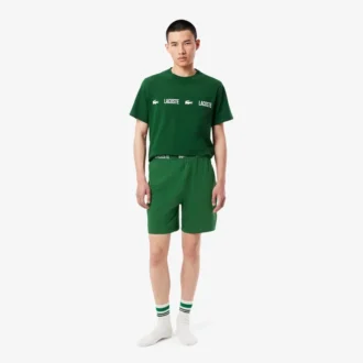 Pantalones cortos de pijama de algodón suave para hombre