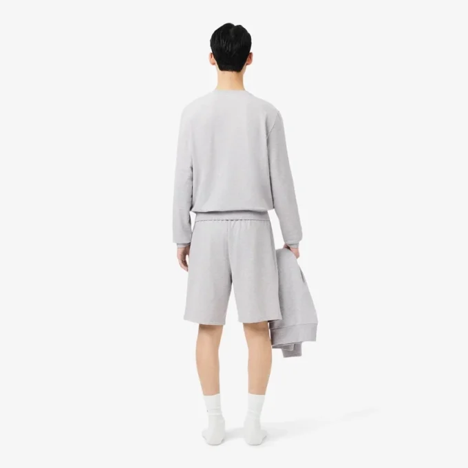 Pantalones cortos de pijama de felpa de corte recto para hombre