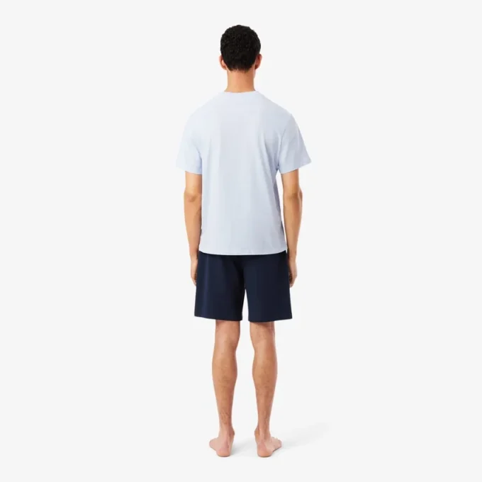Pantalones cortos de pijama de felpa de corte recto para hombre