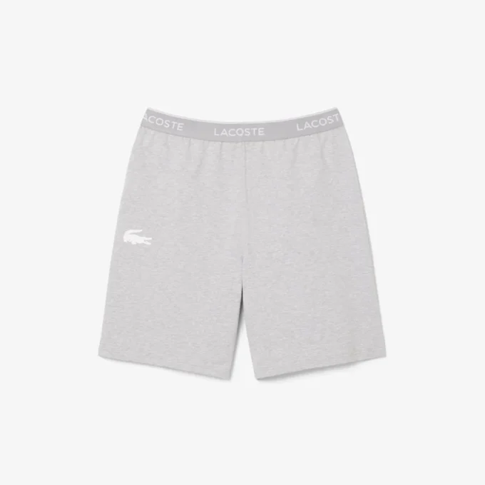 Pantalones cortos de pijama de felpa de corte recto para hombre