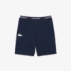 Pantalones cortos de pijama de felpa de corte recto para hombre