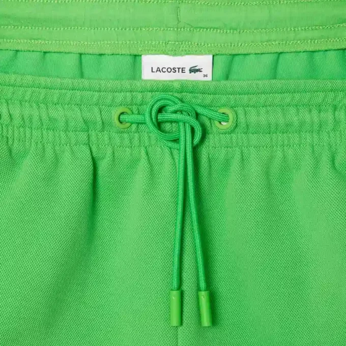 Pantalones cortos de piqué con paneles en contraste para mujer