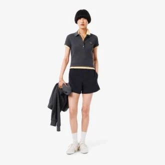 Pantalones cortos de piqué doble cara para mujer