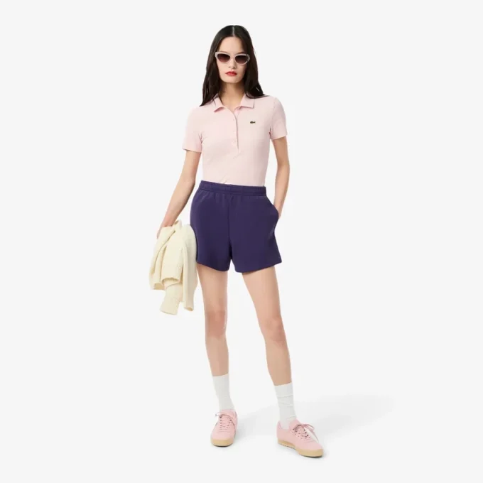Pantalones cortos de piqué doble cara para mujer