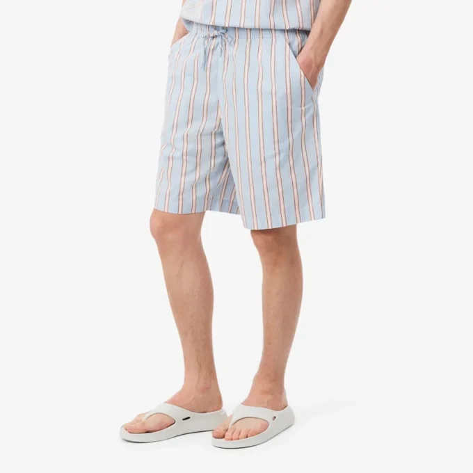 Pantalones cortos de popelín de algodón a rayas
