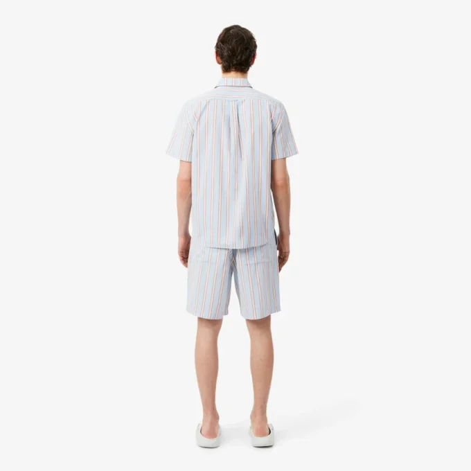 Pantalones cortos de popelín de algodón a rayas