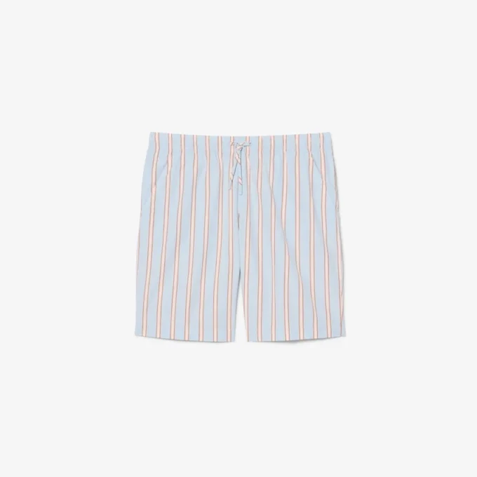 Pantalones cortos de popelín de algodón a rayas