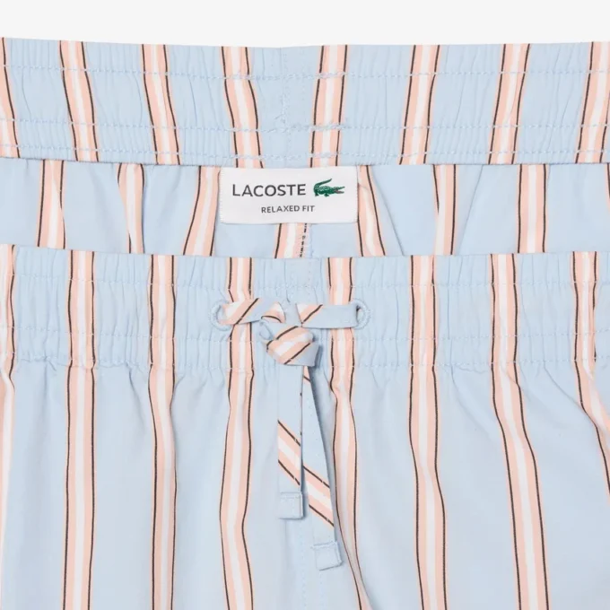 Pantalones cortos de popelín de algodón a rayas