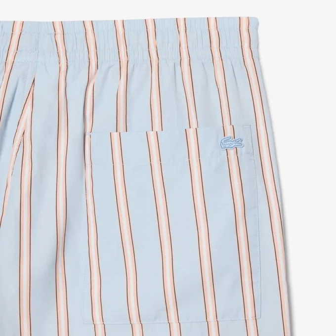 Pantalones cortos de popelín de algodón a rayas