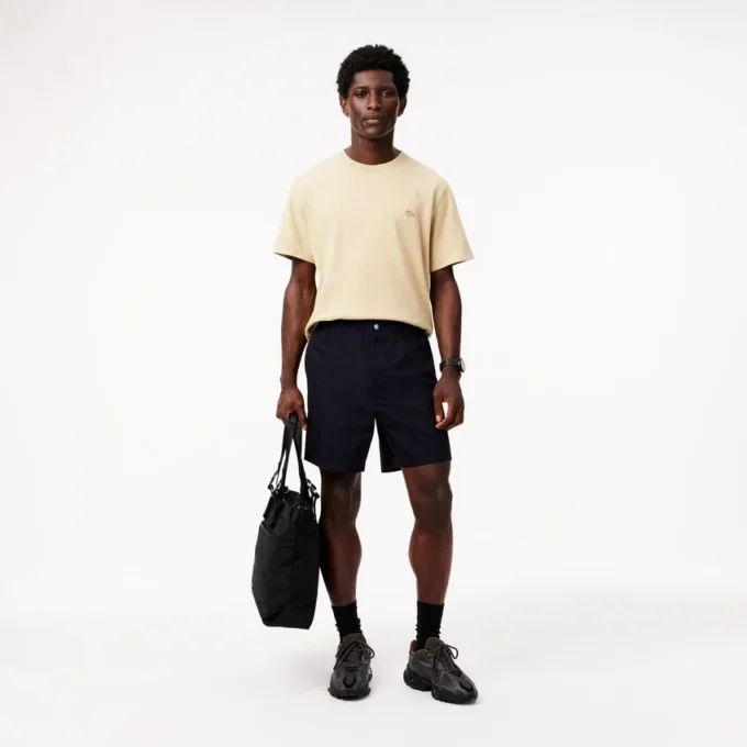 Pantalones cortos de popelín de corte holgado para hombre