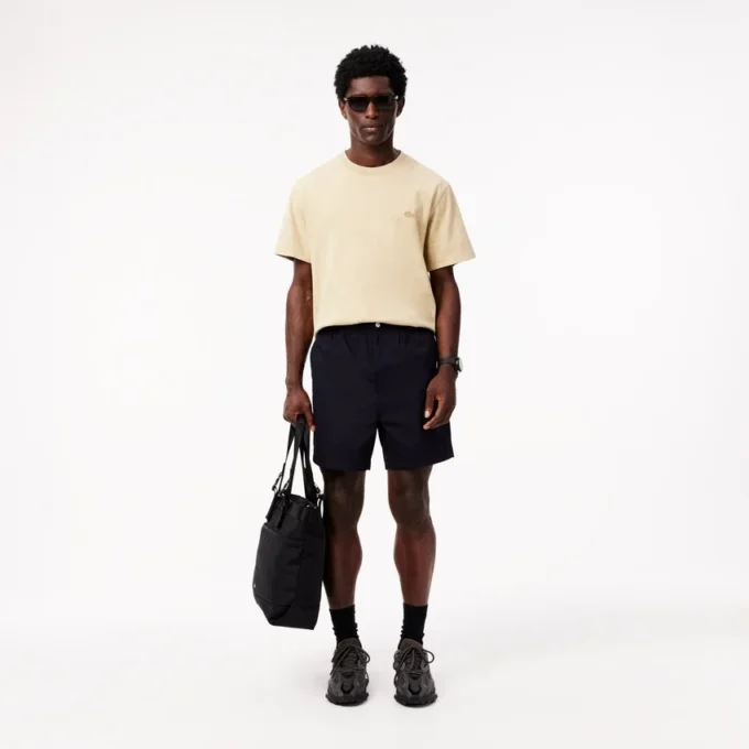 Pantalones cortos de popelín de corte holgado para hombre