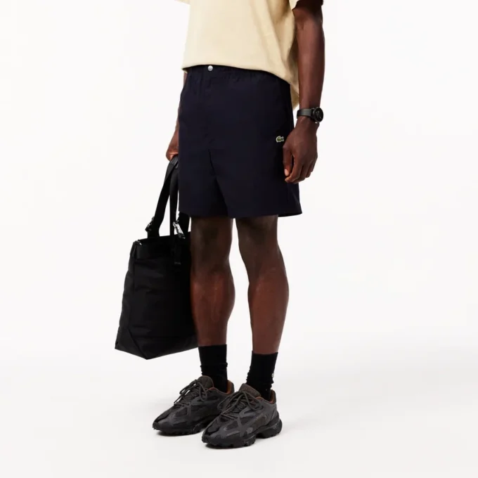 Pantalones cortos de popelín de corte holgado para hombre