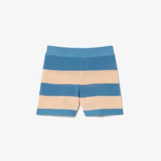 Pantalones cortos de punto de malla a rayas