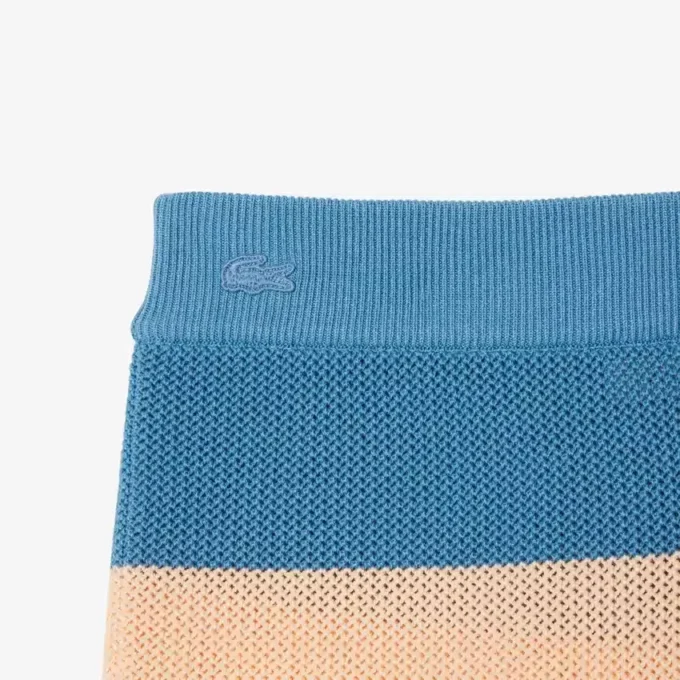 Pantalones cortos de punto de malla a rayas