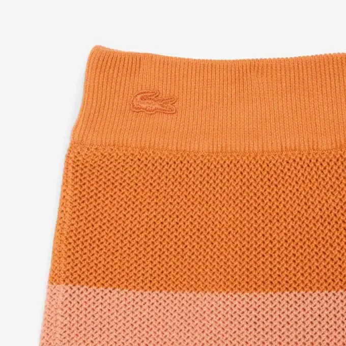 Pantalones cortos de punto de malla a rayas